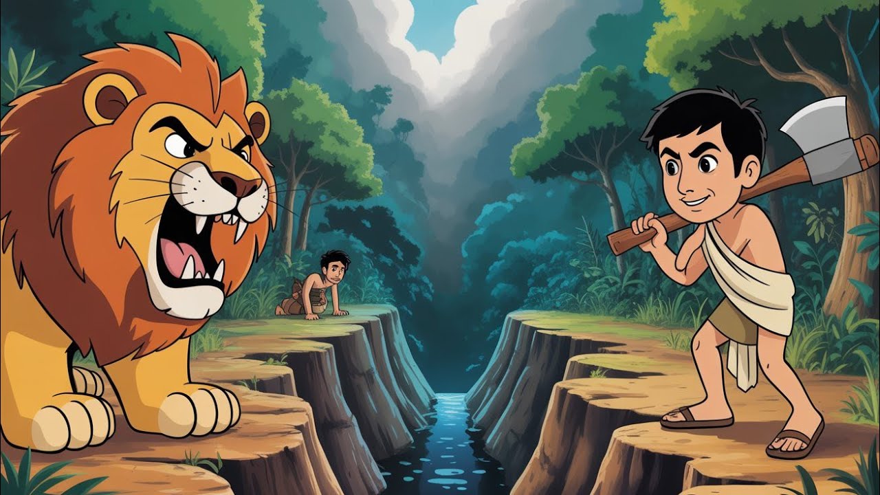 मूर्ख शेर और चालाक लकड़हारा | Viral Hindi Moral Story