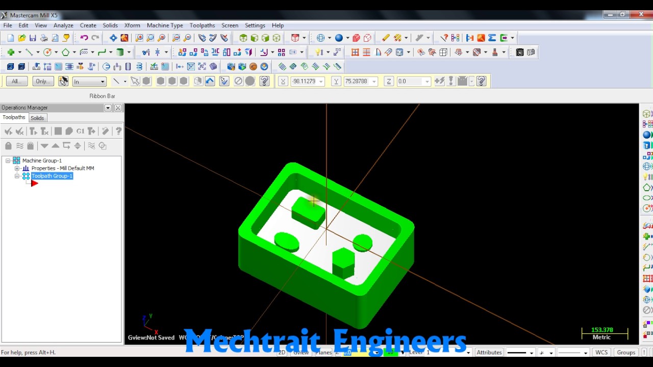 Mastercam X5 Island Pocket opertion