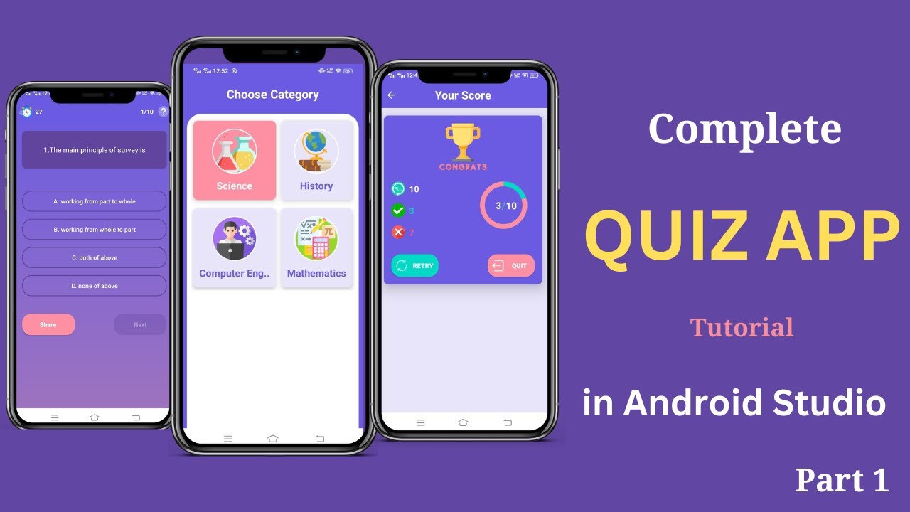 How to Make Quiz App in Android Studio | Quiz app android studio | Part 1