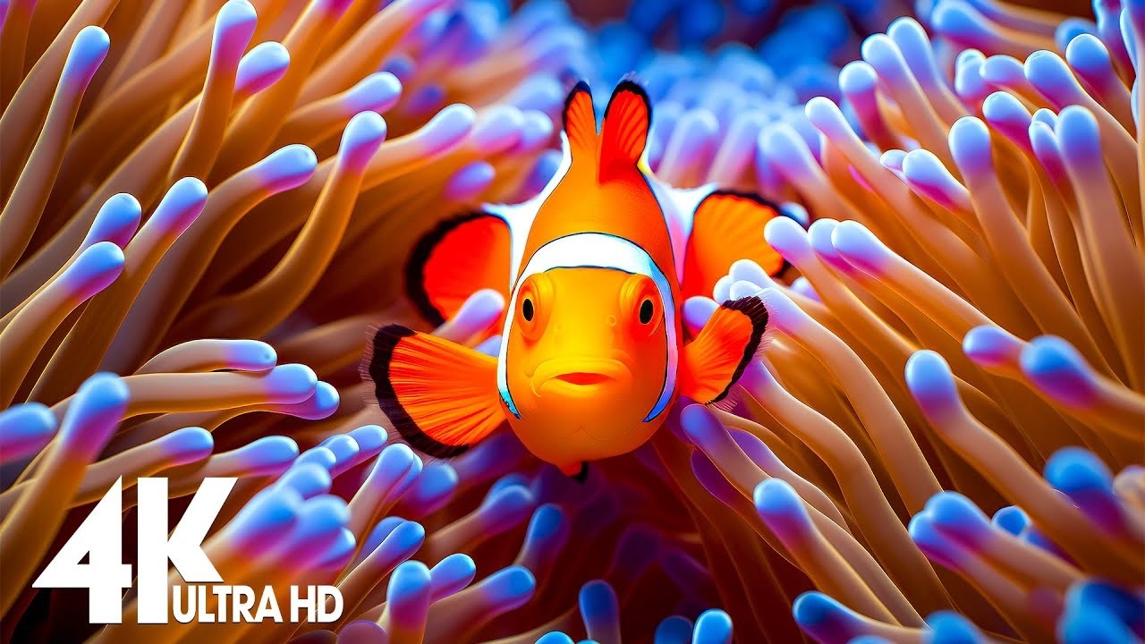 🌊 Ocean Wildlife 4K  Scenic Underwater World  Calming Music & Nature Film  Relaxing Piano Sounds