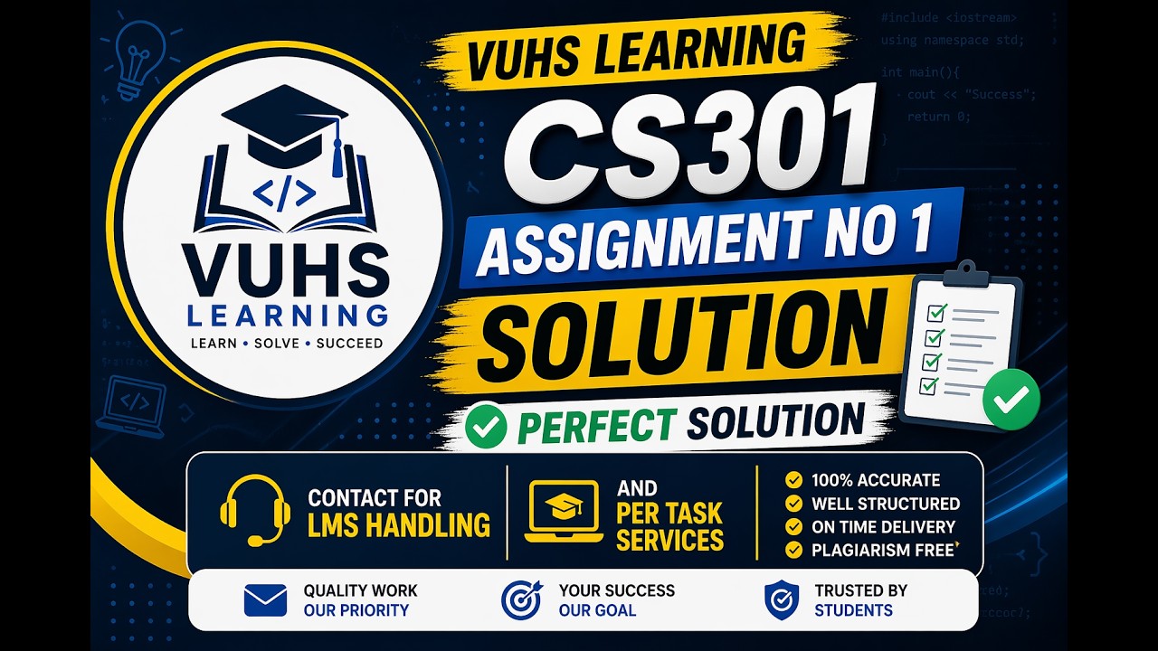 cs301 assignment 1 solution  spring  2025 | cs301  assignment no 1 spring 2025| VUHSLEARNING