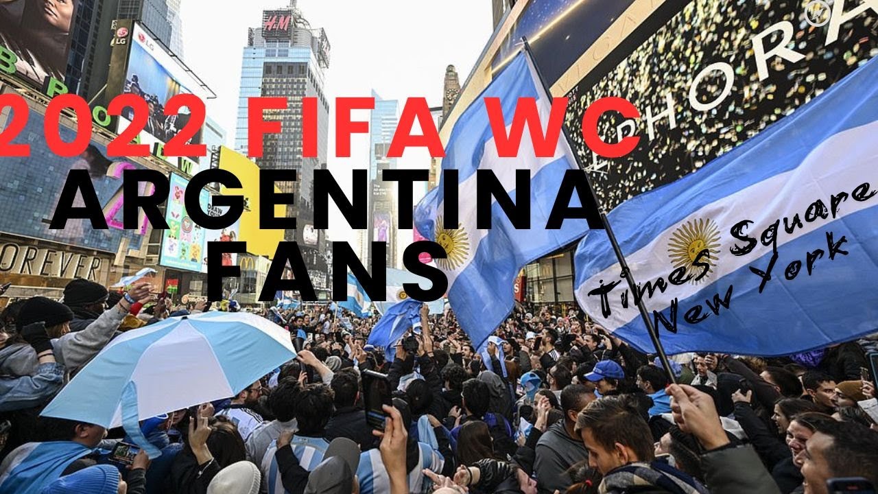 Fans go crazy at New York Times Square for Argentina's 2022 FIFA World Cup win