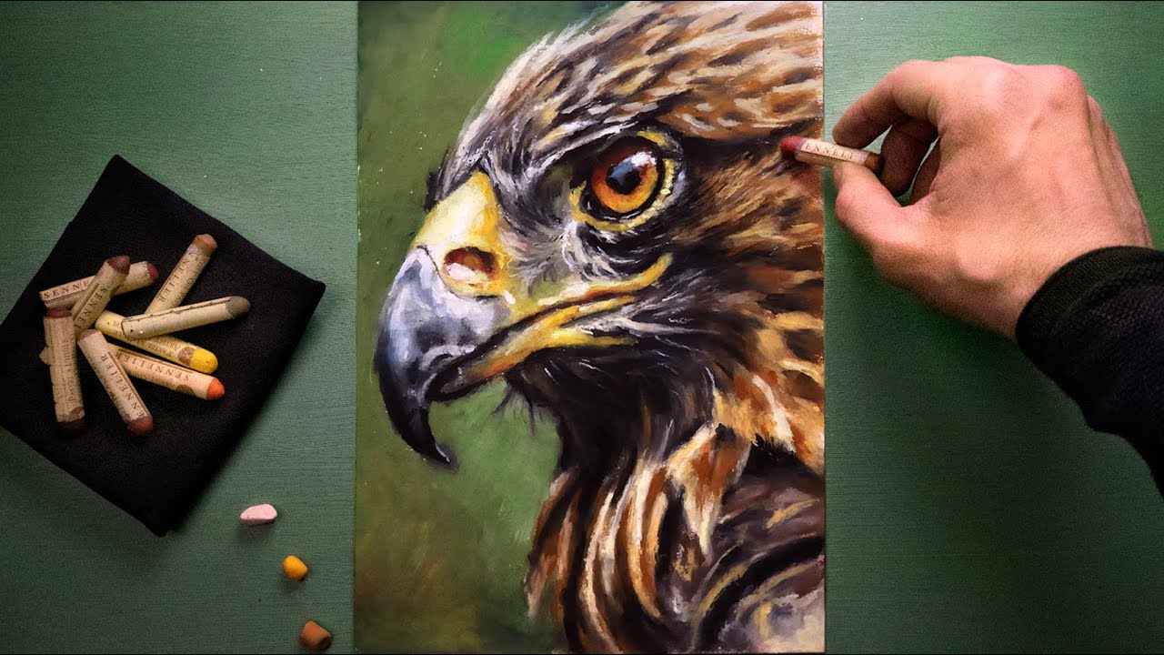 Eagle Drawing with Pastels (ASMR No Talking)