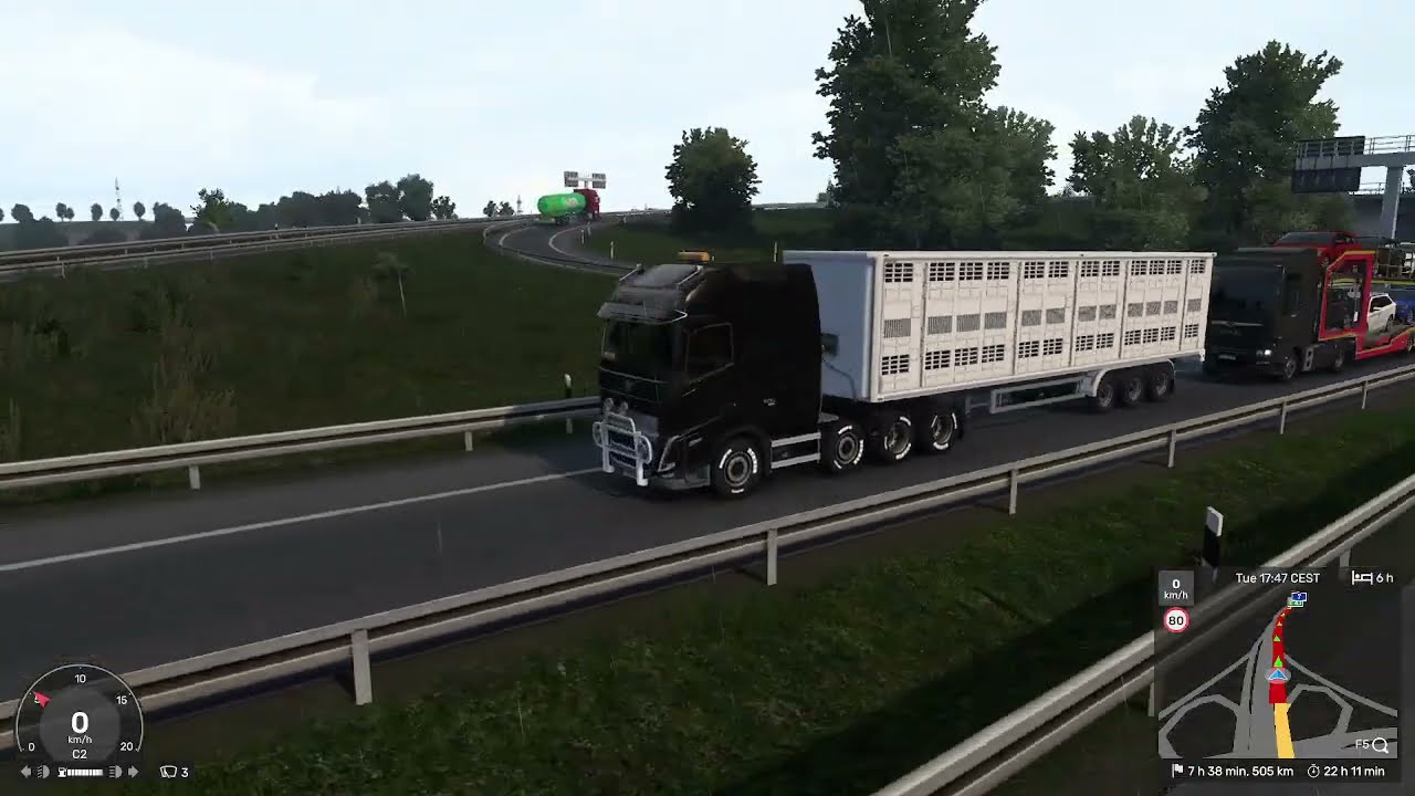 Euro Truck Simulator 2 | Realistic Rain Drive from Stuttgart to Dresden | Volvo FH16 (1080p)