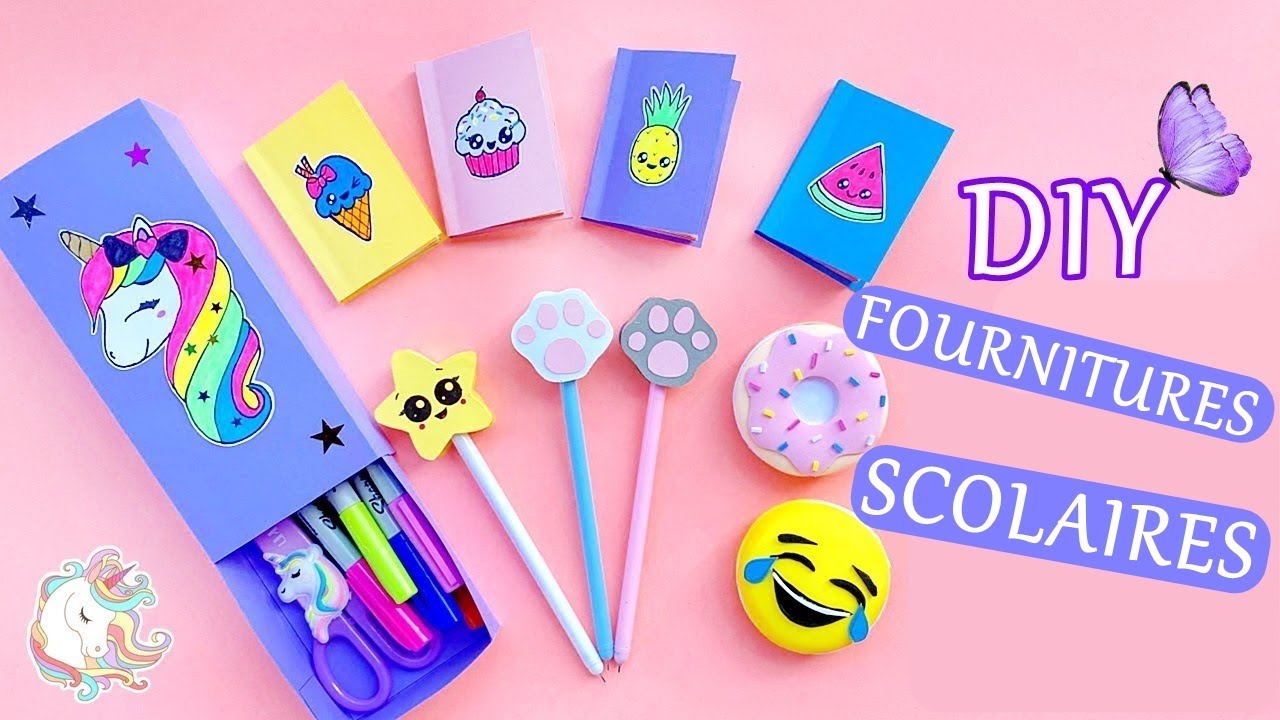10 DIY FOURNITURES SCOLAIRES - Bricolage facile - Trousse à crayons, décoration de stylos et plus