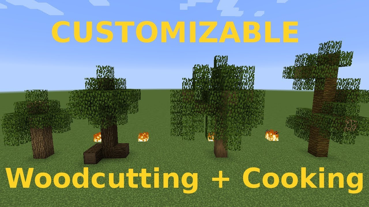 RPG WOODCUTTING and COOKING Datapack Showcase | Runecraft 1.13.2
