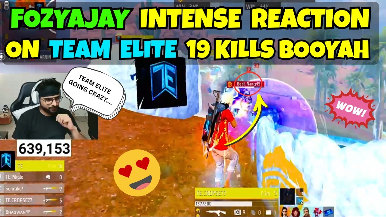TG FOZYAJAY REACTION ON TEAM ELITE 19 KILLS | TEAM ELITE
