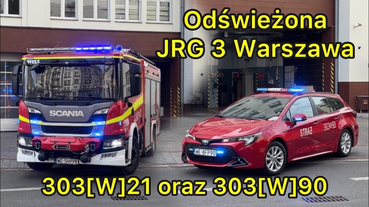 [JRG 3 WWa po remoncie + dzwonki] Alarmowy wyjazd 303[W]21,90 do zdarzenia