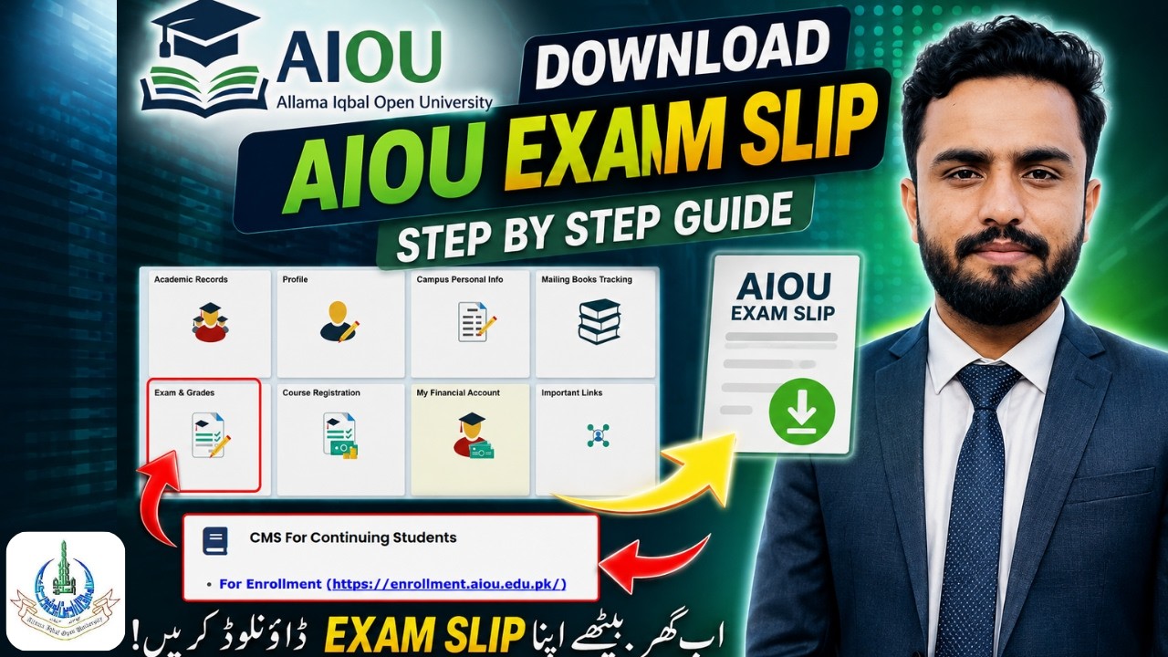 AIOU Exam Slip Download 2026 | How to Download AIOU Exam Slip Step by Step