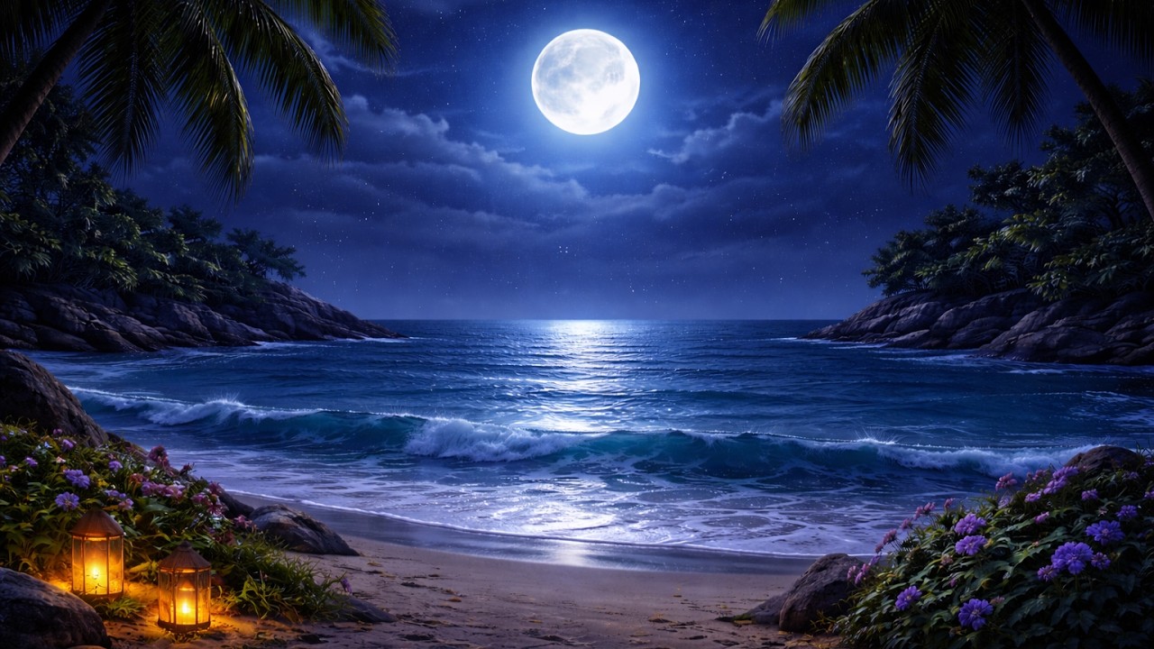 Midnight Ocean Calm 🌙 | Peaceful Waves for Restful Sleep