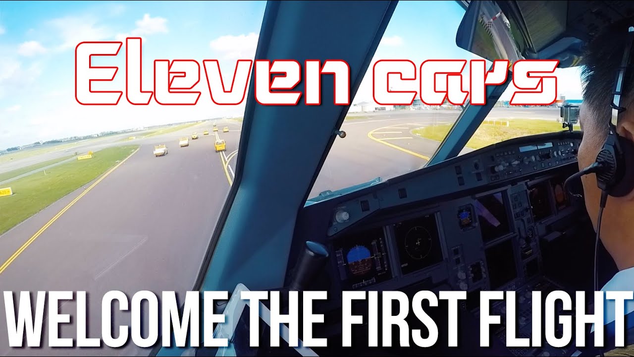 Amsterdam Airport 11 cars welcome China Eastern Airlines first flight |  pilots eye (ATC Subtitle)