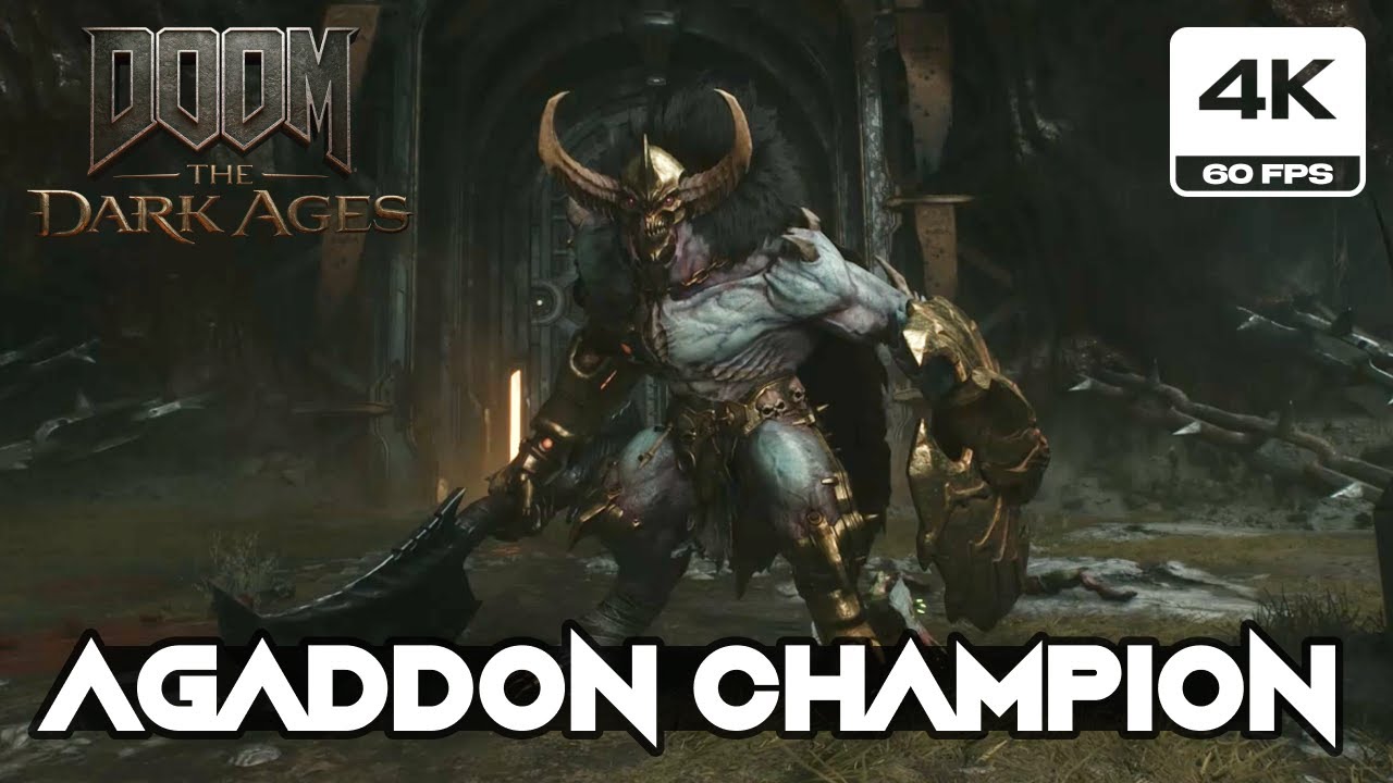 DOOM: The Dark Ages - Agaddon Champion Boss Fight (4K 60FPS PC Ultra Nightmare Graphic Settings)