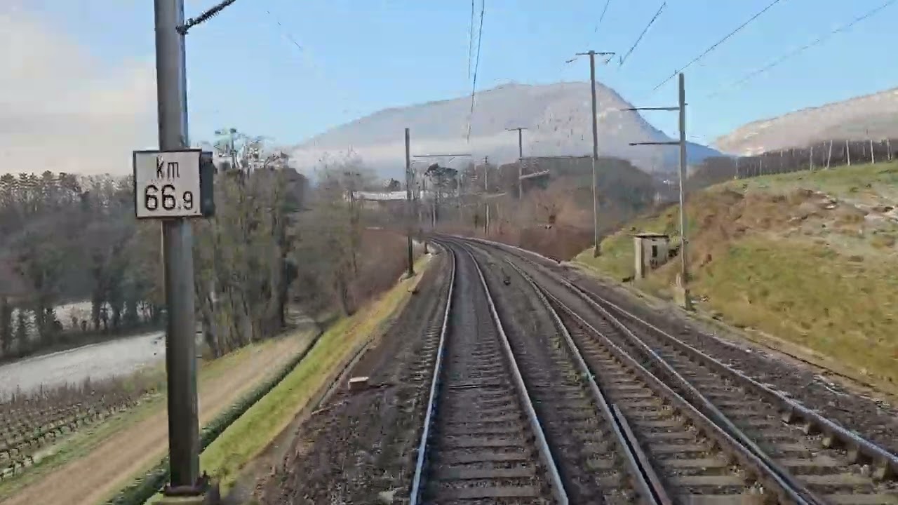 4K [Cab-ride] Neuchâtel - Genève aéroport, en train-navette Re 460