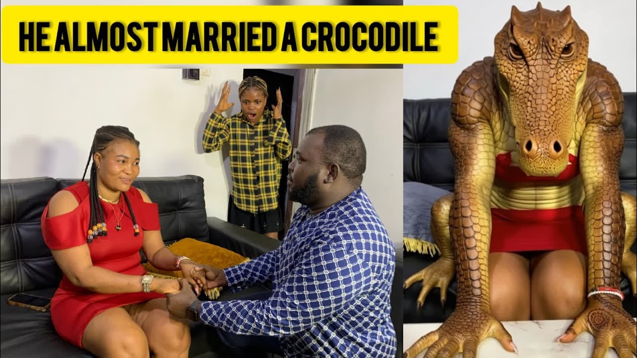 A sister save her brother not to marry a crocodile 