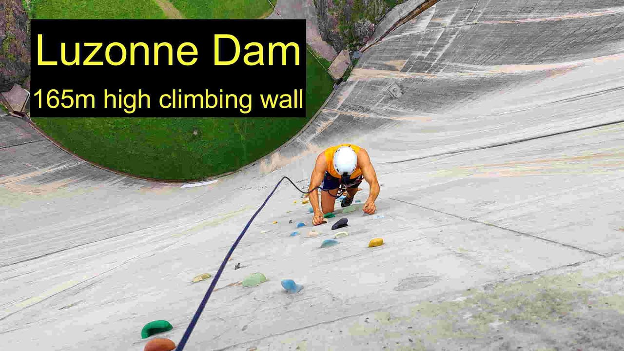 Climbing the Luzzone Dam 🇨🇭 | 165 meter high Climbing wall #climbing #alps #luzzone