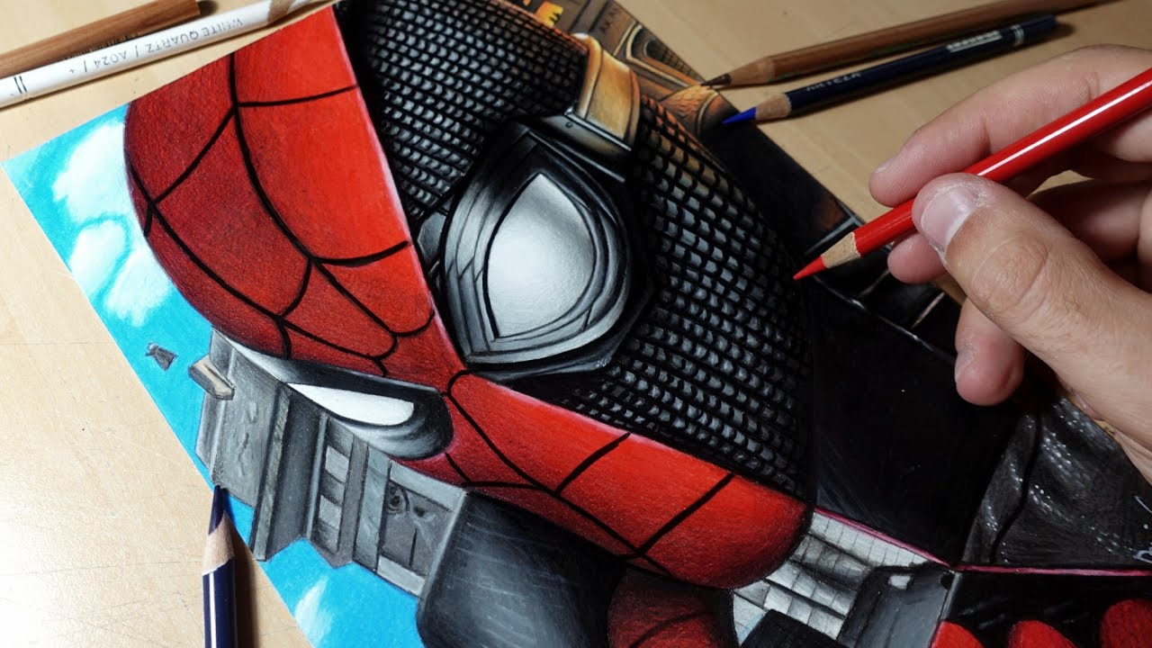 Drawing Spider-Man - Far From Home (Red and Black Suit)
