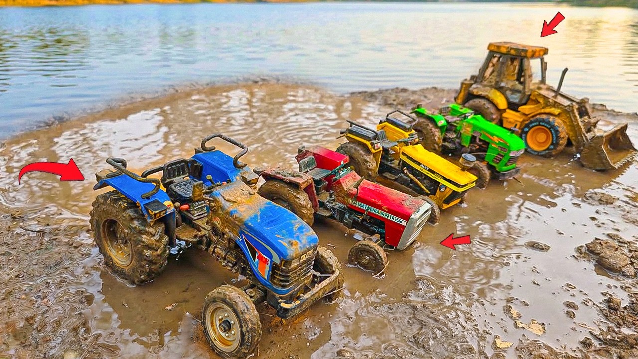 Tractor Washing | JCB 3DX, Massey Tractor, New Holland, Swaraj 855, JCB Backhoe | ZR Toys TV