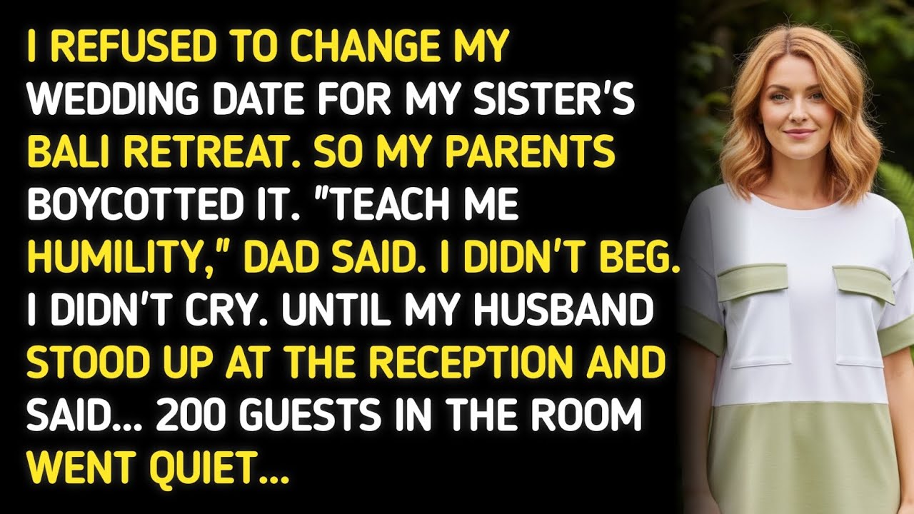 I REFUSED TO CHANGE MY WEDDING DATE FOR MY SISTER'S BALI RETREAT. SO MY PARENTS BOYCOTTED IT