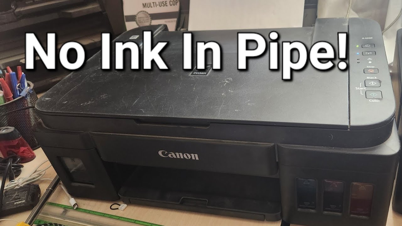 Canon G3200 Series EASY FIX No Ink in the Pipeline, not printing black or color, Clear tubes