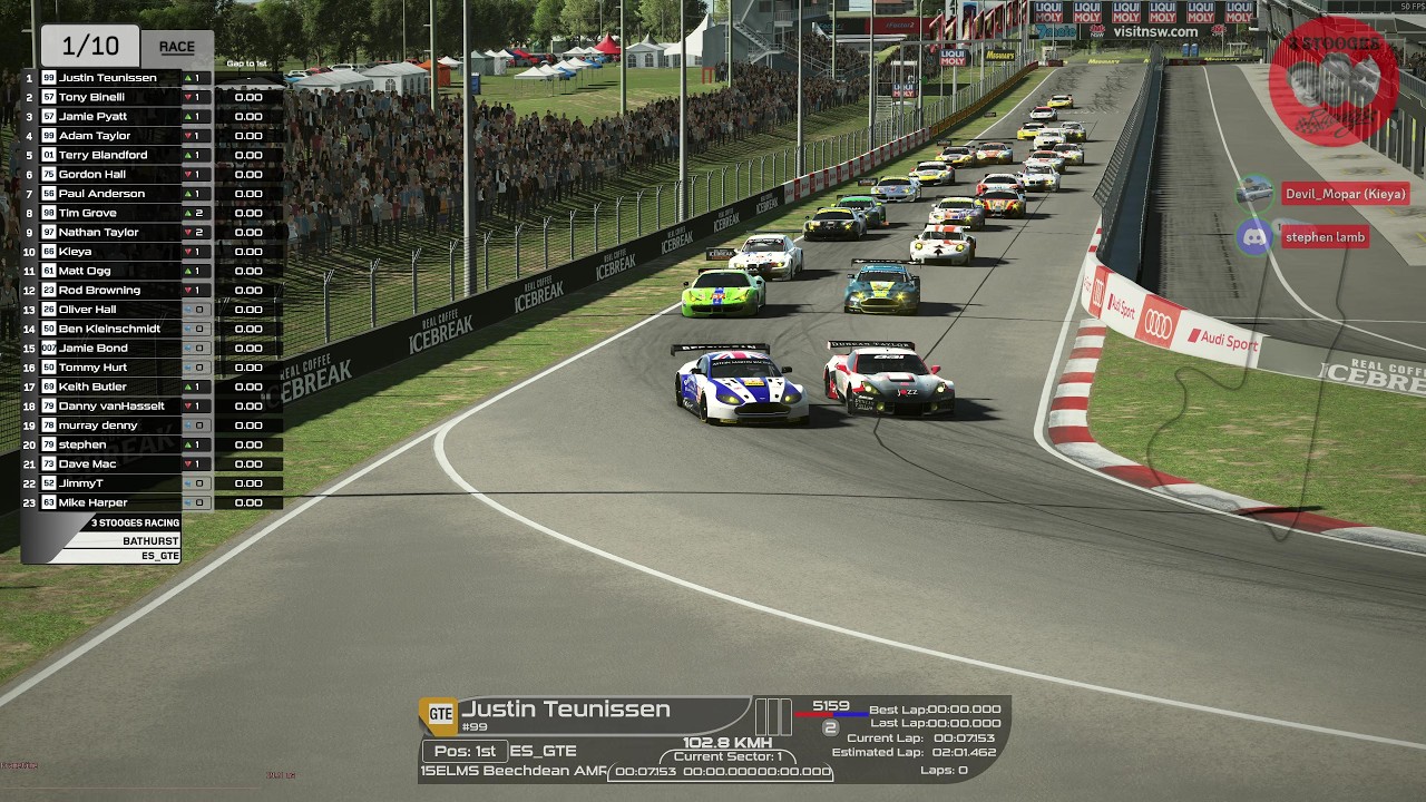 2026 02 14 Race 1 rfactor 2 mod GTE's Bathurst 2026
