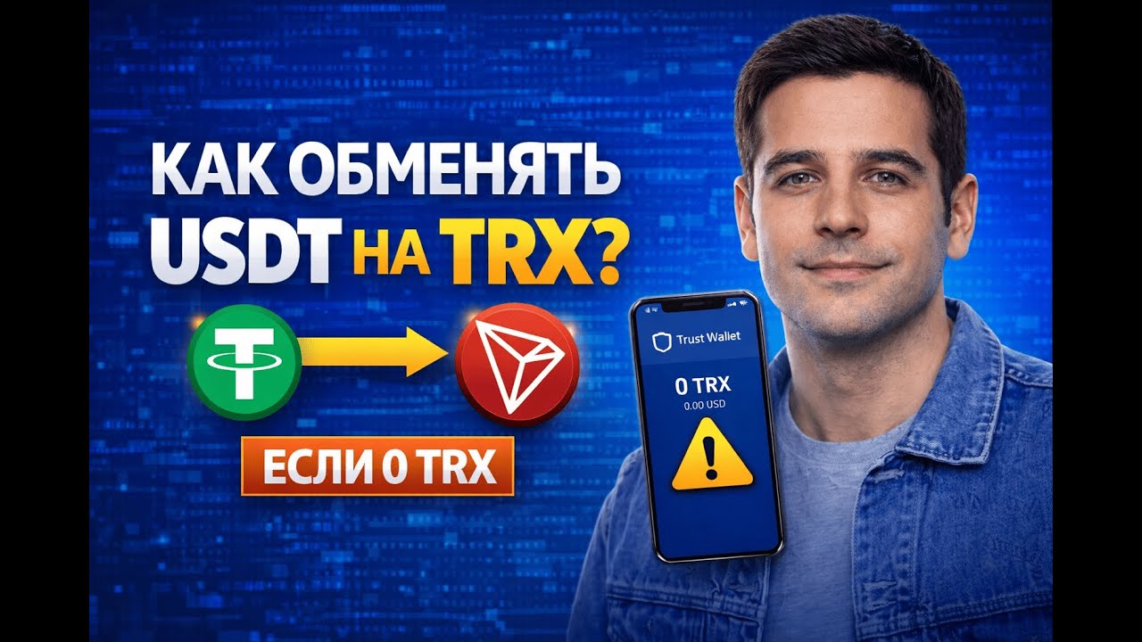 Обмен USDT на TRX в Trust Wallet при 0 TRX &mdash; быстро и просто (2026)
