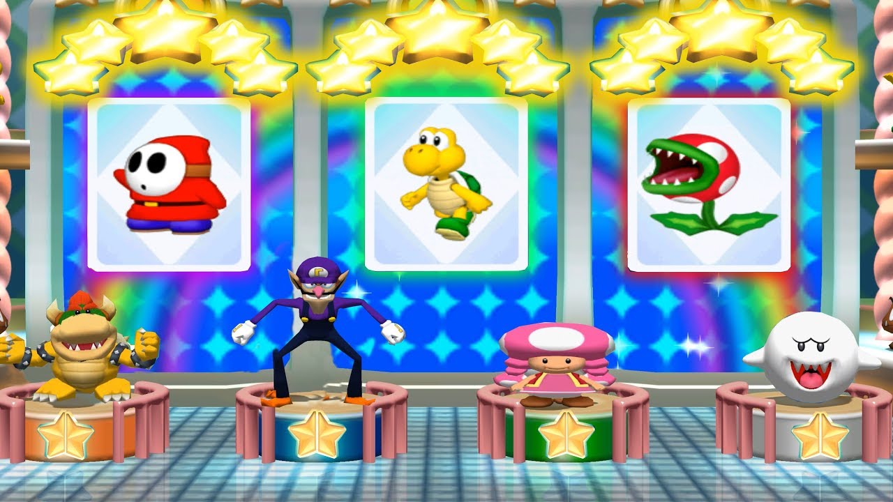 Mario Party 6 MiniGames Koopa Kid vs Boo vs Waluigi vs Toadette