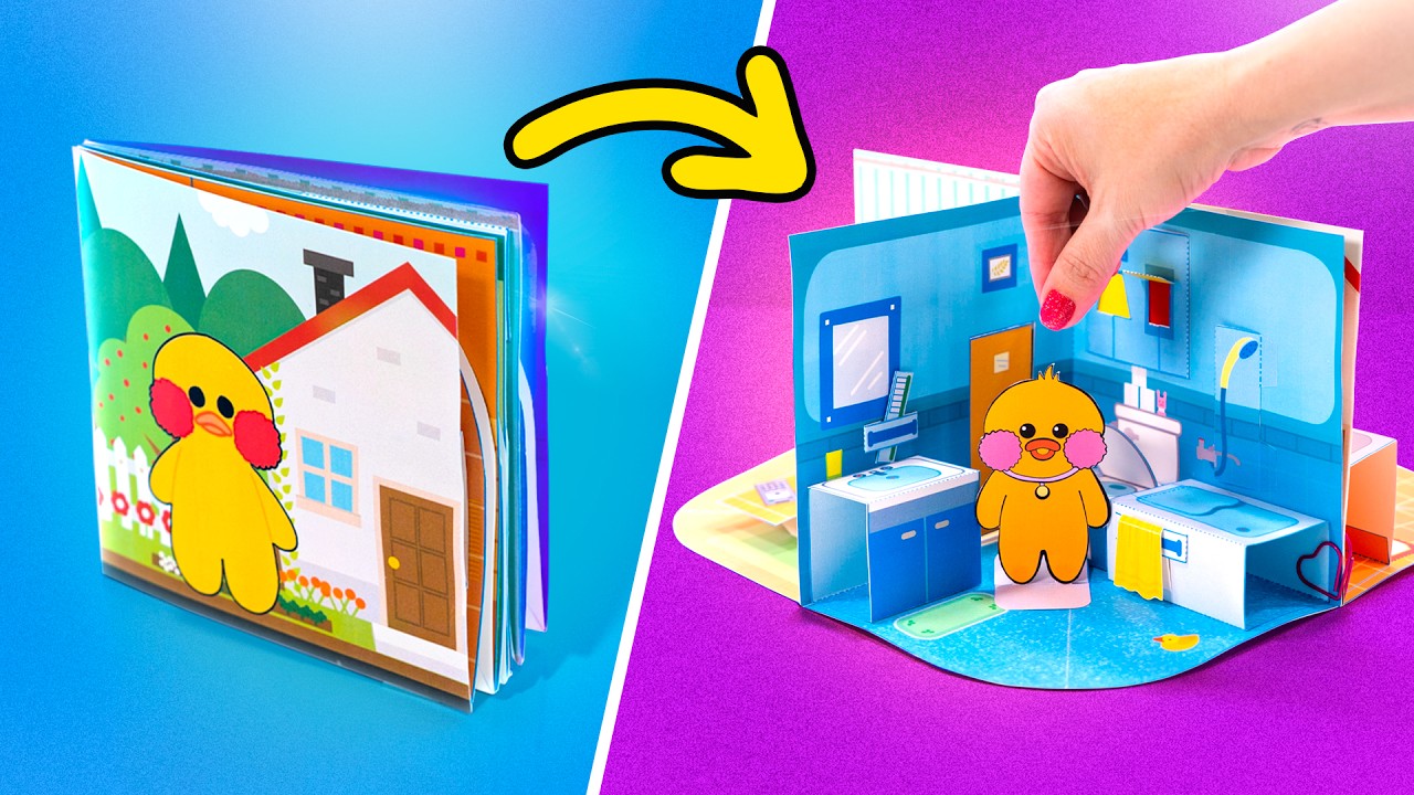 COMO FAZER CASA DO PAPER DUCK DE PAPEL 🏡 Customizando Capinha de Celular com Tema do Filme Elementos