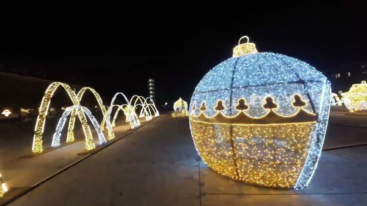 Lichterwelt Magdeburg Sachsen-Anhalt 4K Drohne Aufnahme 