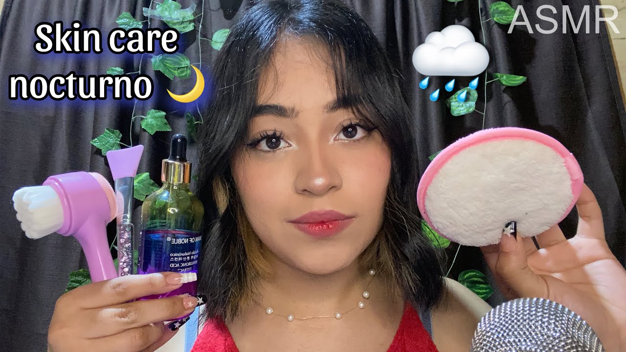 ASMR limpieza facial y spa en un día lluvioso 🌧️🌙 (con sonidos de lluvia)