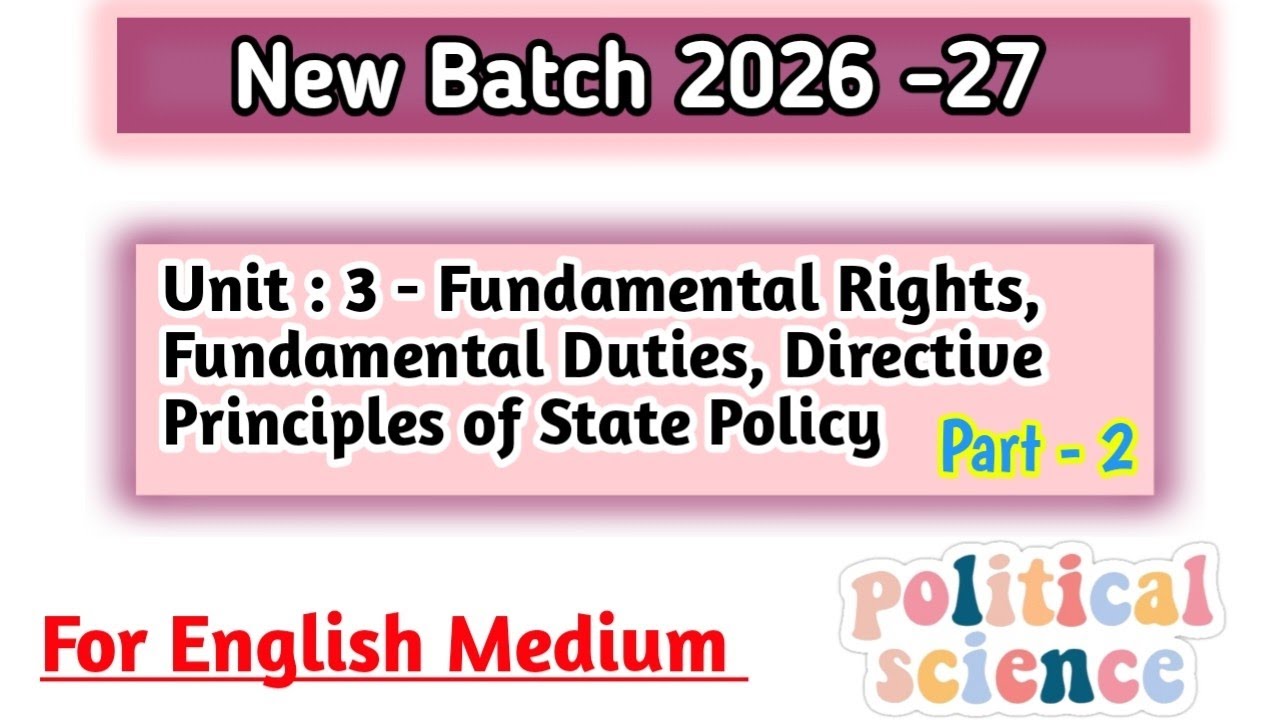 B.A. 1st Semester Political Science Unit 3 Part 2 Fundamental Duties notes in english | ba 1st sem. 