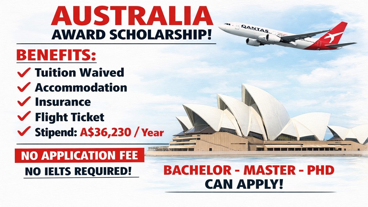 Australia Awards Scholarship 2026 | Application Guide | No IELTS, No Fee | Bachelor, Master, PhD