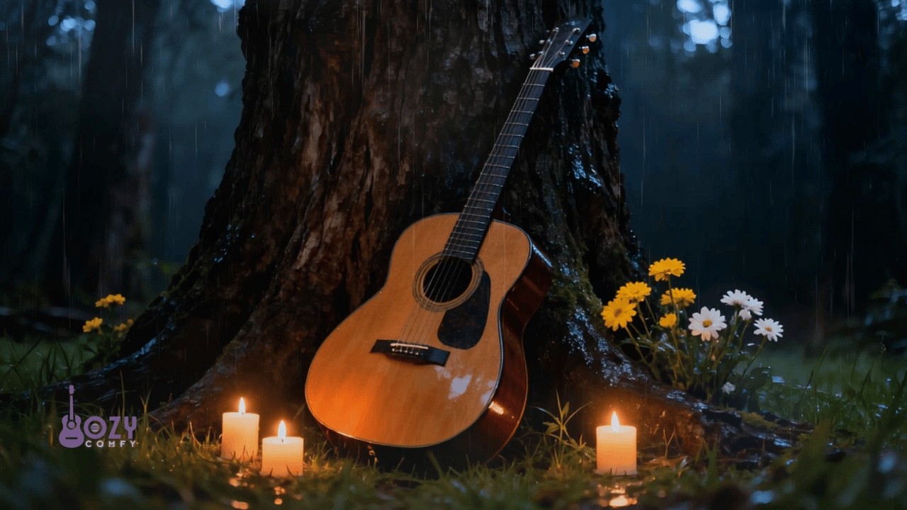 Guitar in the Rain • Soothing Guitar Melodies to Peaceful Your Mind | Dozy Comfy