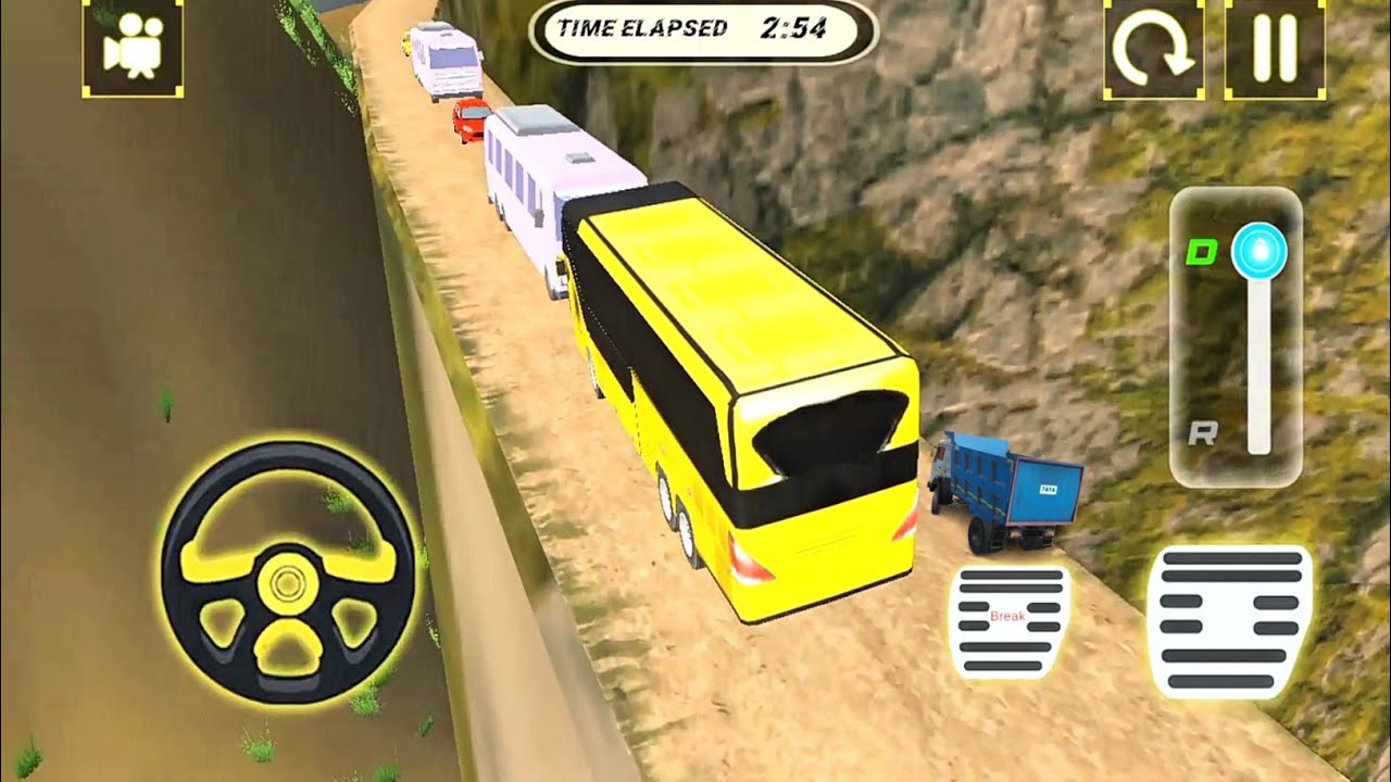 New Bus Simulator to the Dangerous Road in Game 