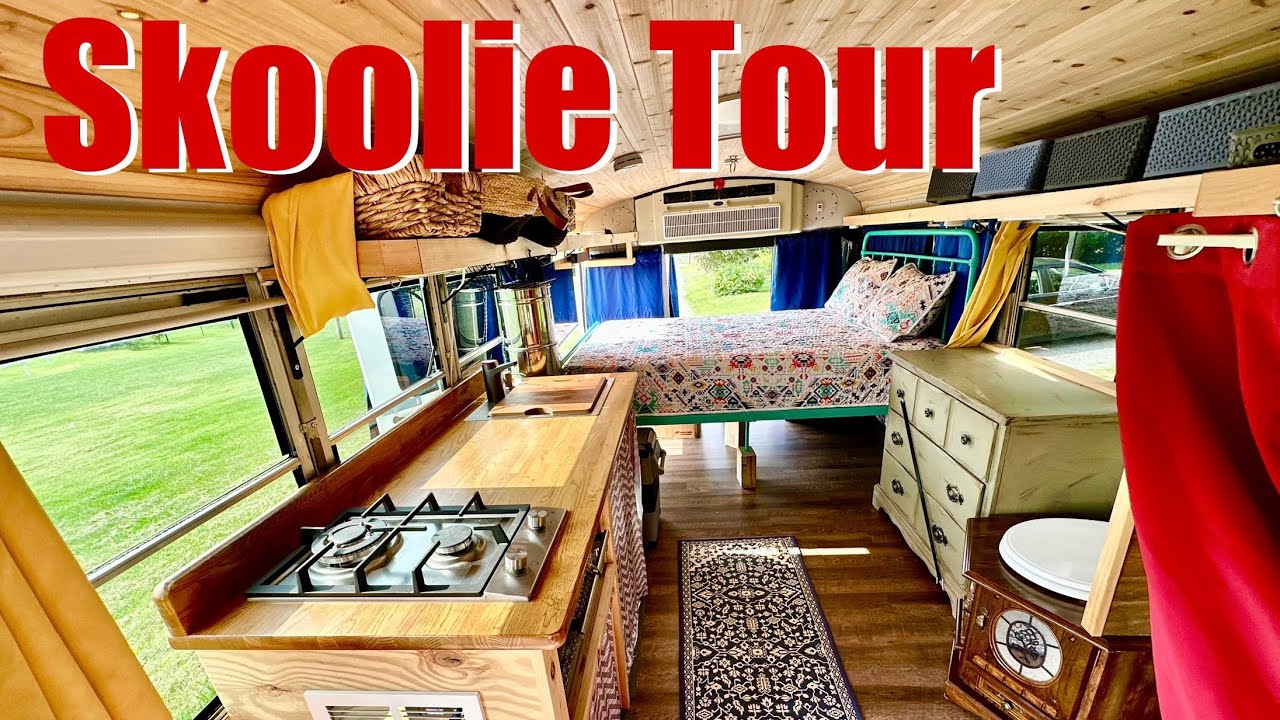 Short School Bus Conversion RV Off Grid Tiny Home