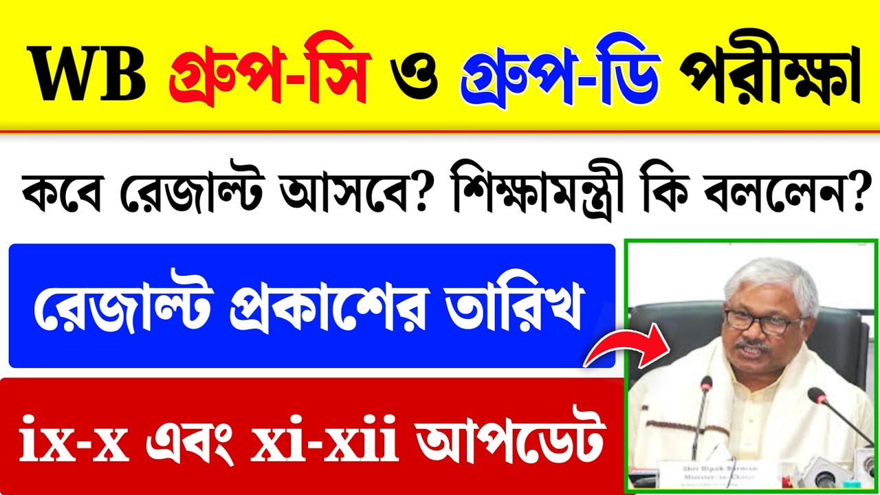 WBSSC Group C & D Result Date 2026| WBSSC Result New Update| WBSCC New Update