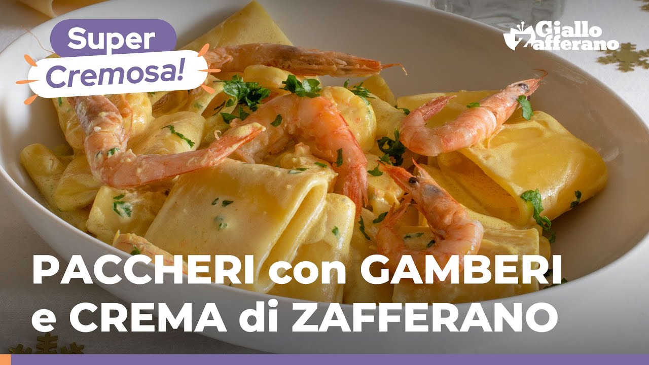 Паста с креветками и шафрановым кремом - Быстрый и простой рецепт! 😋🦐💛