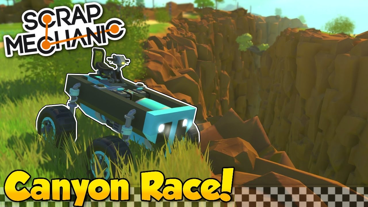 THE CANYON RACE & JUMPS! - Scrap Mechanic Multiplayer Challenge & Terrain Update Gameplay!