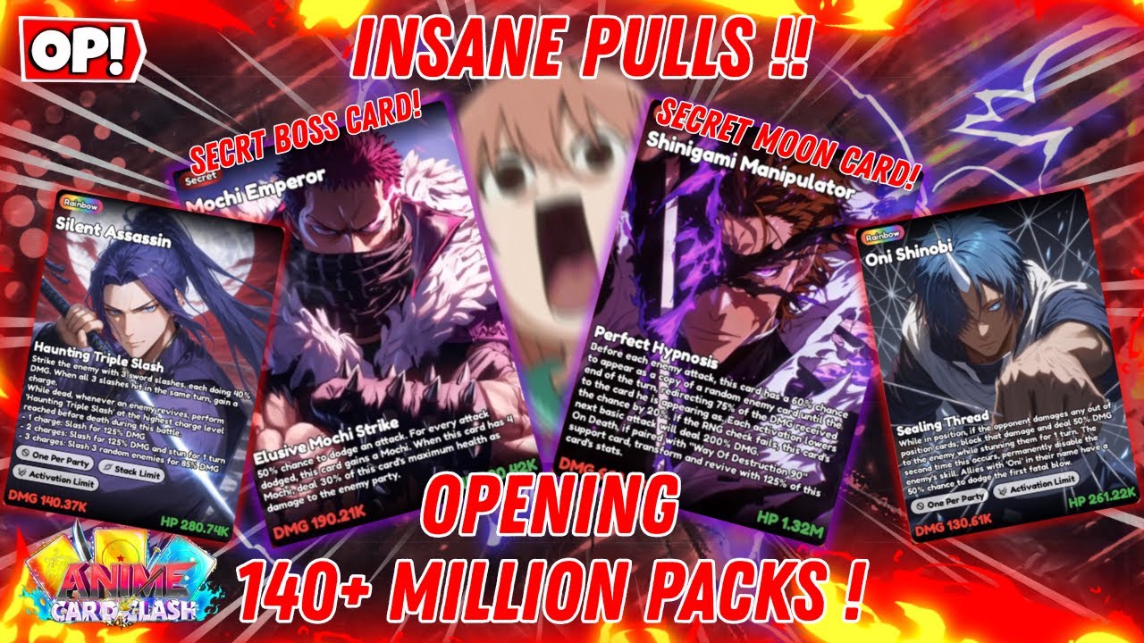 😱SECRET MOON CARD PULL?! | INSANE LUCK !! Opening 140M+ Packs In Anime Card Clash (Roblox)