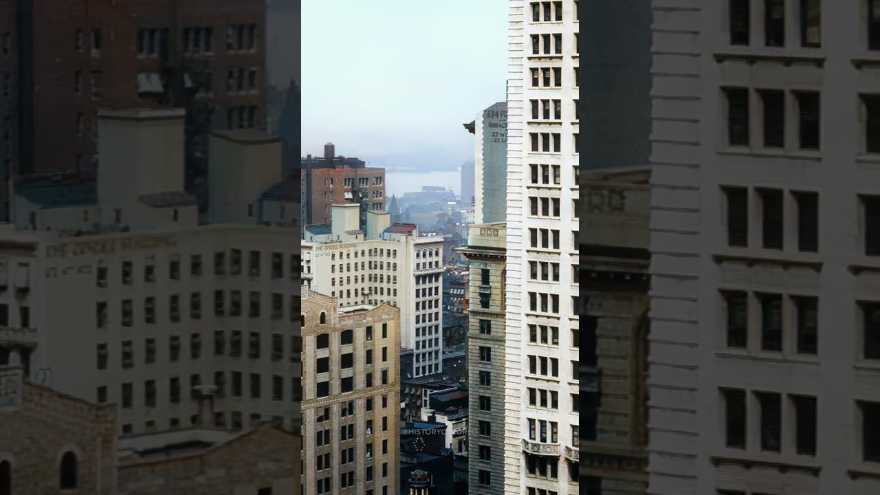 View from the top of the Flatiron Building in 1911 - Restored Footage