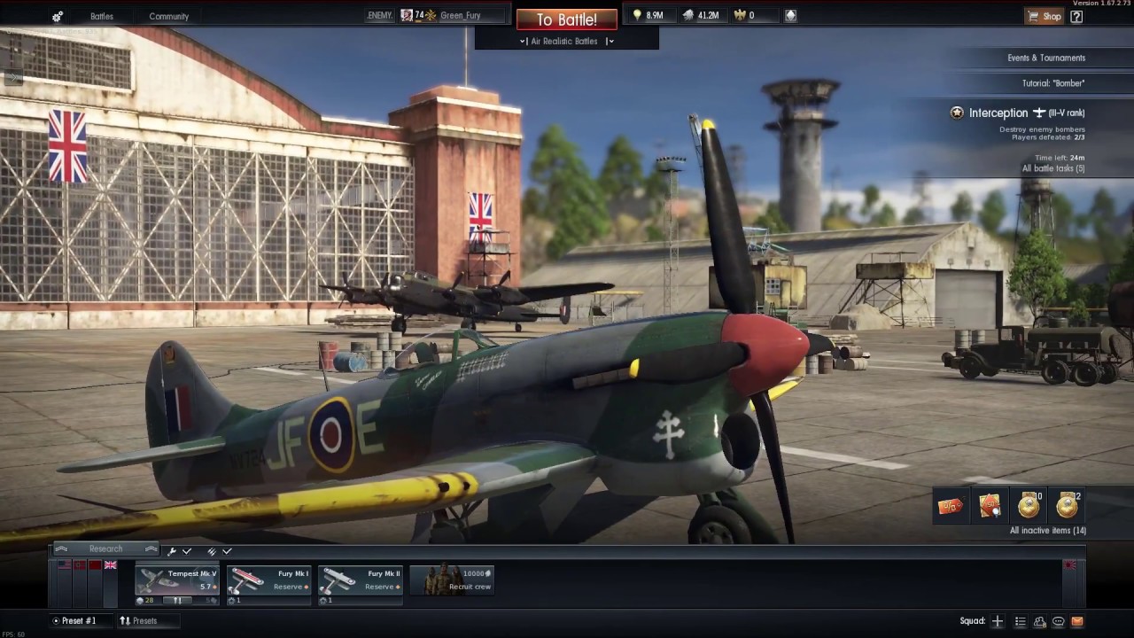 War Thunder - 1st Ever Live Game Play (TEMPEST MK V)