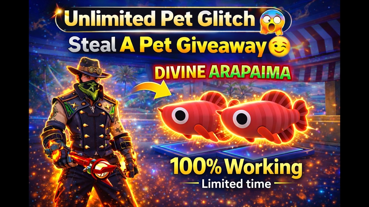 😱 Unlimited Arapaima Pet Glitch (LIVE PROOF) | Steal A Pet Trick | Free Fire