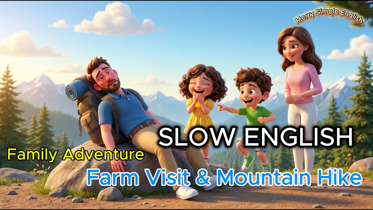Family Adventure: Farm Visit & Mountain Hike | Easy English Listening (A1–A2 Level)