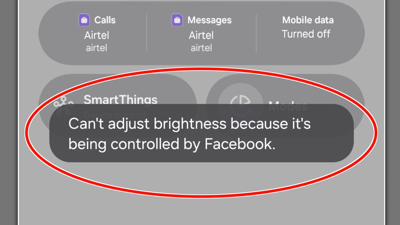Fix Can't adjust brightness because it's being controlled by Facebook Problem || Solved