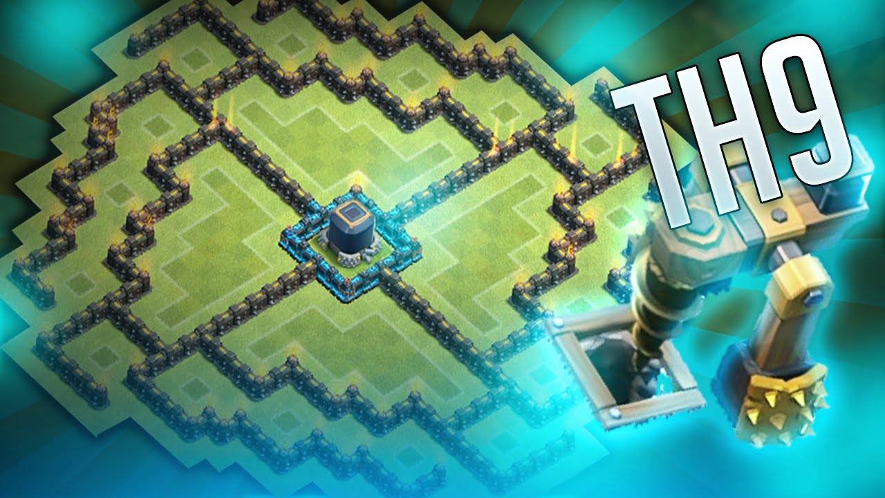 Clash of Clans - Townhall 9 (TH9) Dark Elixir Farming Base w/ Air Sweeper!