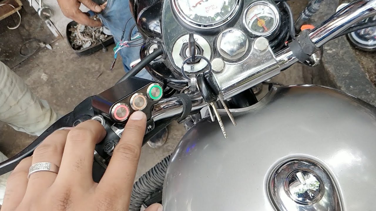 Royal Enfield ON-OFF Switch Waterproof Headlight Fog Light Handlebar Mount - King Indian