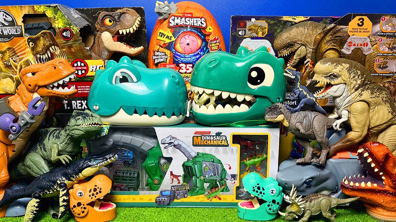 Jurassic World Unboxing Review Asmr Dinosaur T-rex Stegosaurus Spinosaurus Raptor Mosasaurus D-rex