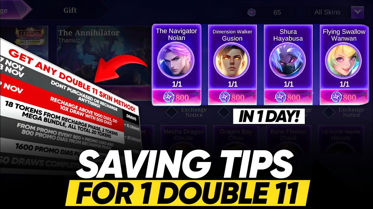 HOW TO GET ANY DOUBLE 11 SKIN IN JUST 1 DAY - 11:11 NEXUS SEA EVENT SAVING TIPS