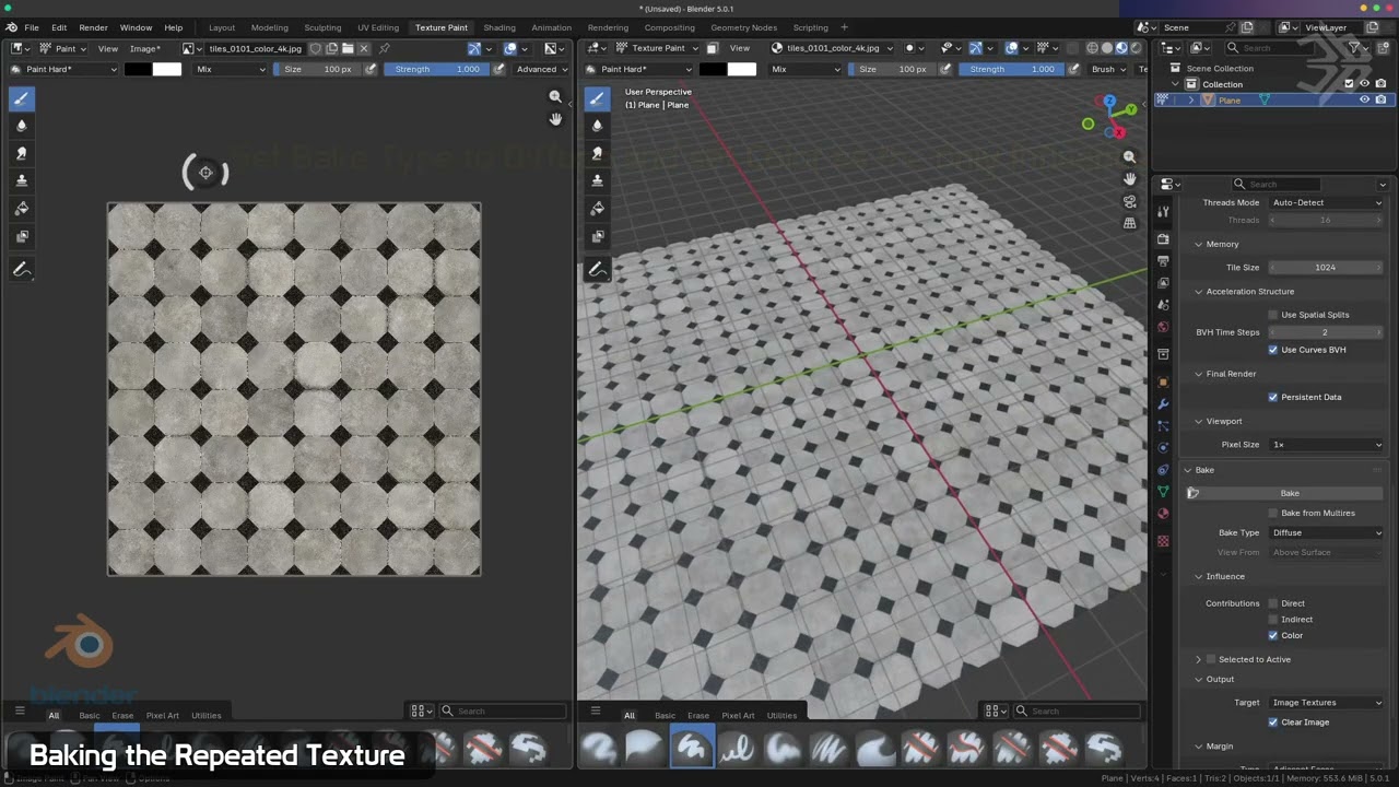 Painting on Repeating Textures in Blender