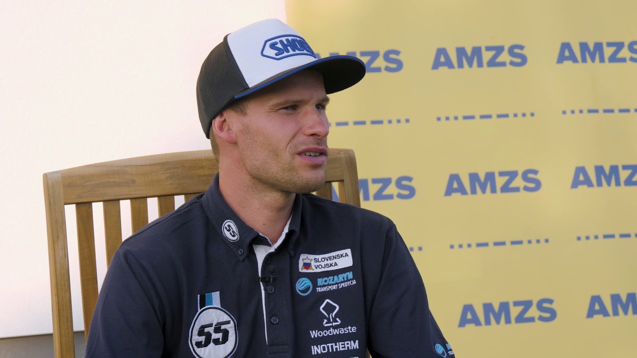 Matej Žagar pred dirko SP v speedwayu v Krškem.