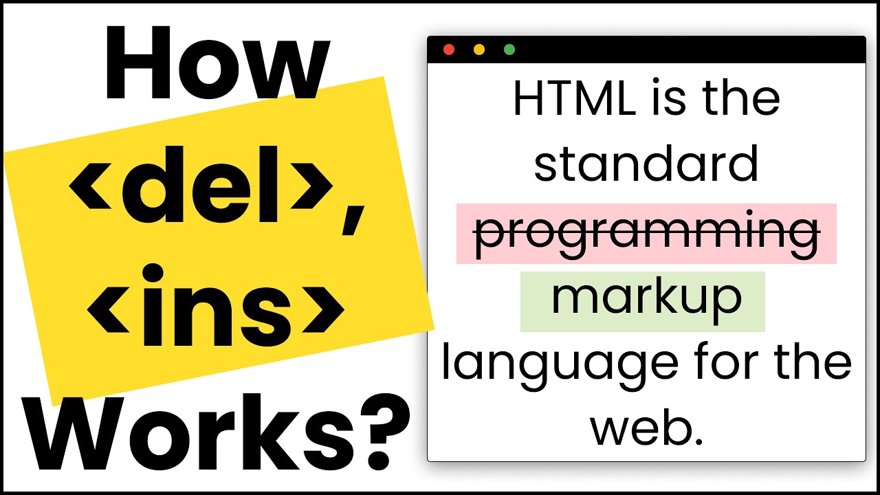 ✅ Learn HTML Delete Tag Insert Tag with a Real-world Coding Exercise